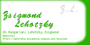 zsigmond lehotzky business card